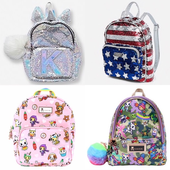 NWT JUSTICE initial “A” Unicorn Mini Backpack - Picture 8 of 12